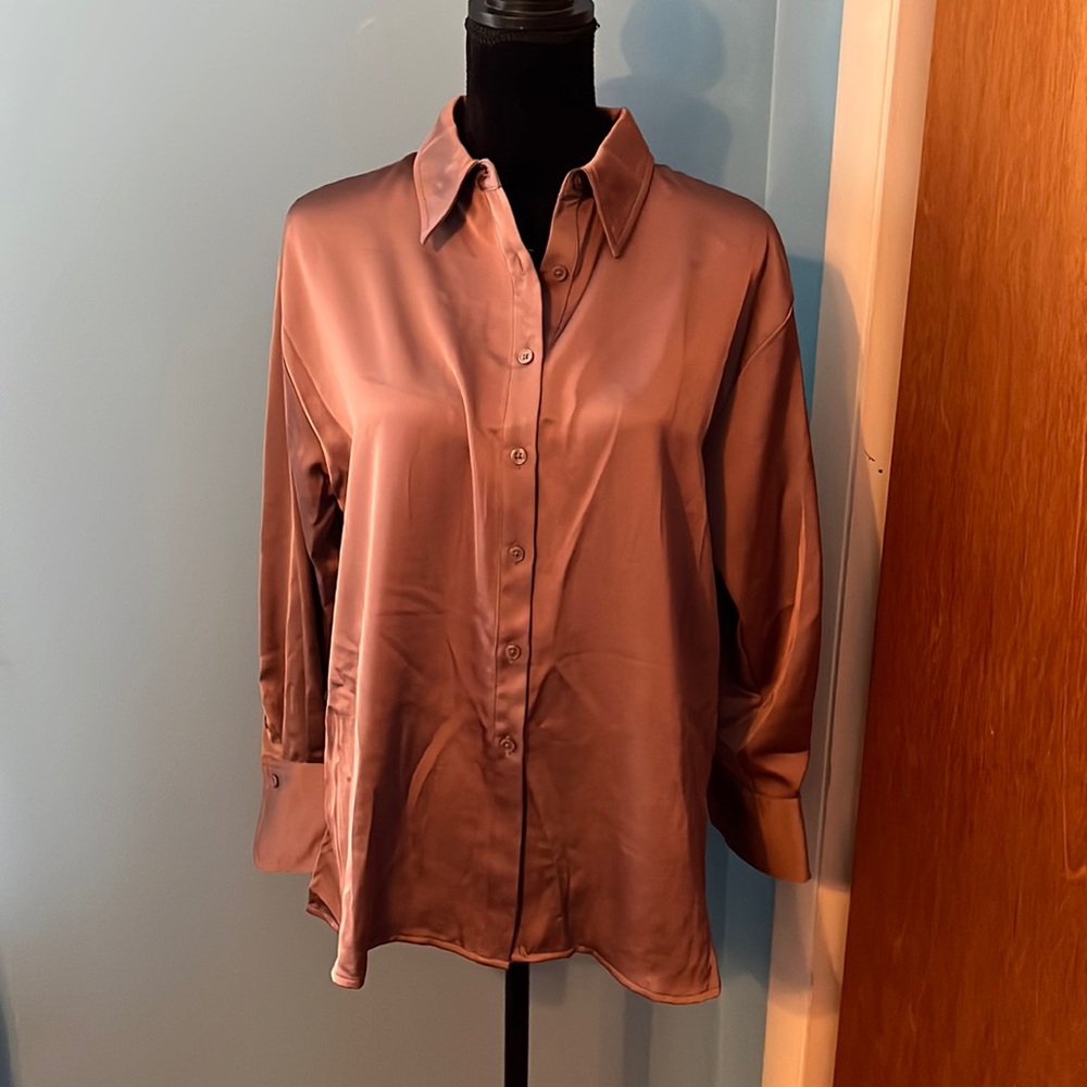 Satin Button Down